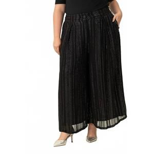 NEW LA FUORI wide leg sequins trouser in black sparkle